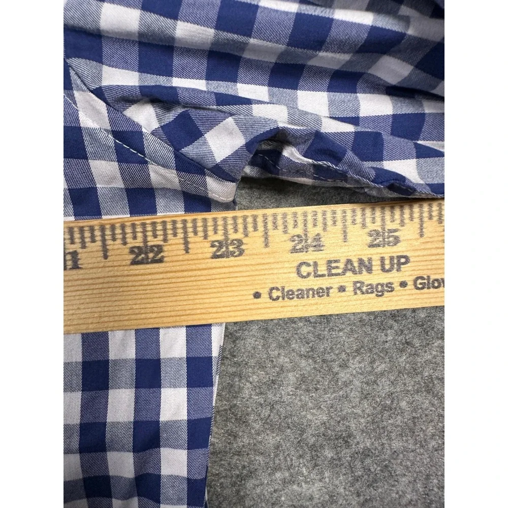 J.Crew Mens Classic Performance‎ Stretch Blue Gingham Checkered Button Down L